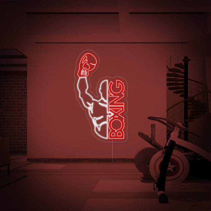 "Boxing, Man" Neonskylt