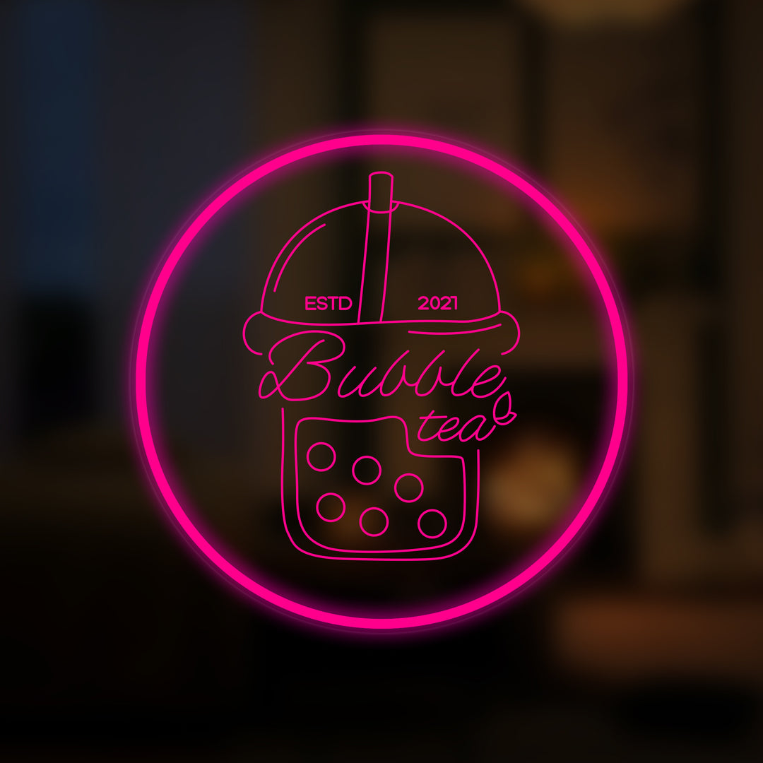 "Bubble Tea Kopp" Mini Neon Skylt