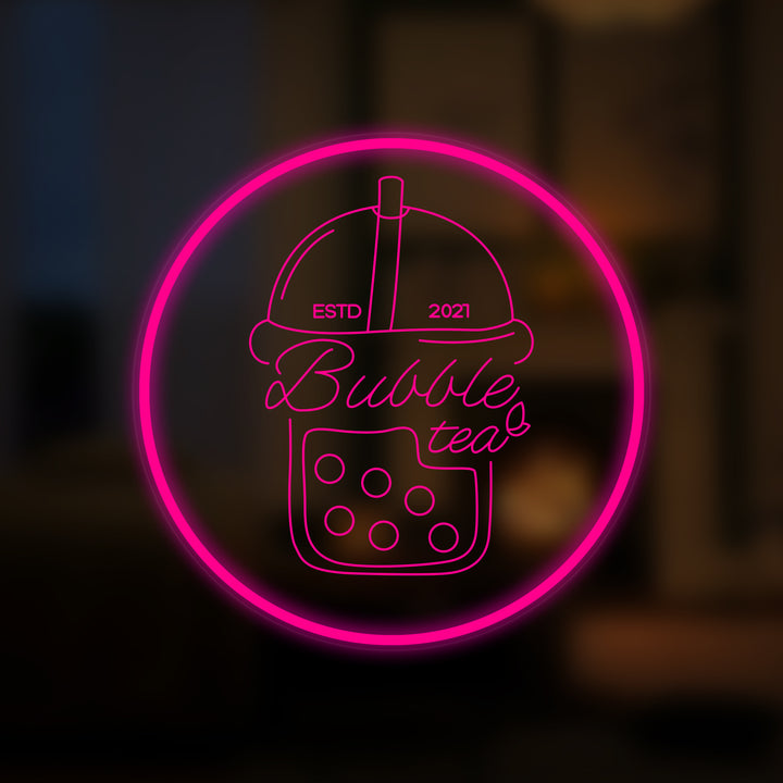 "Bubble Tea Kopp" Mini Neon Skylt