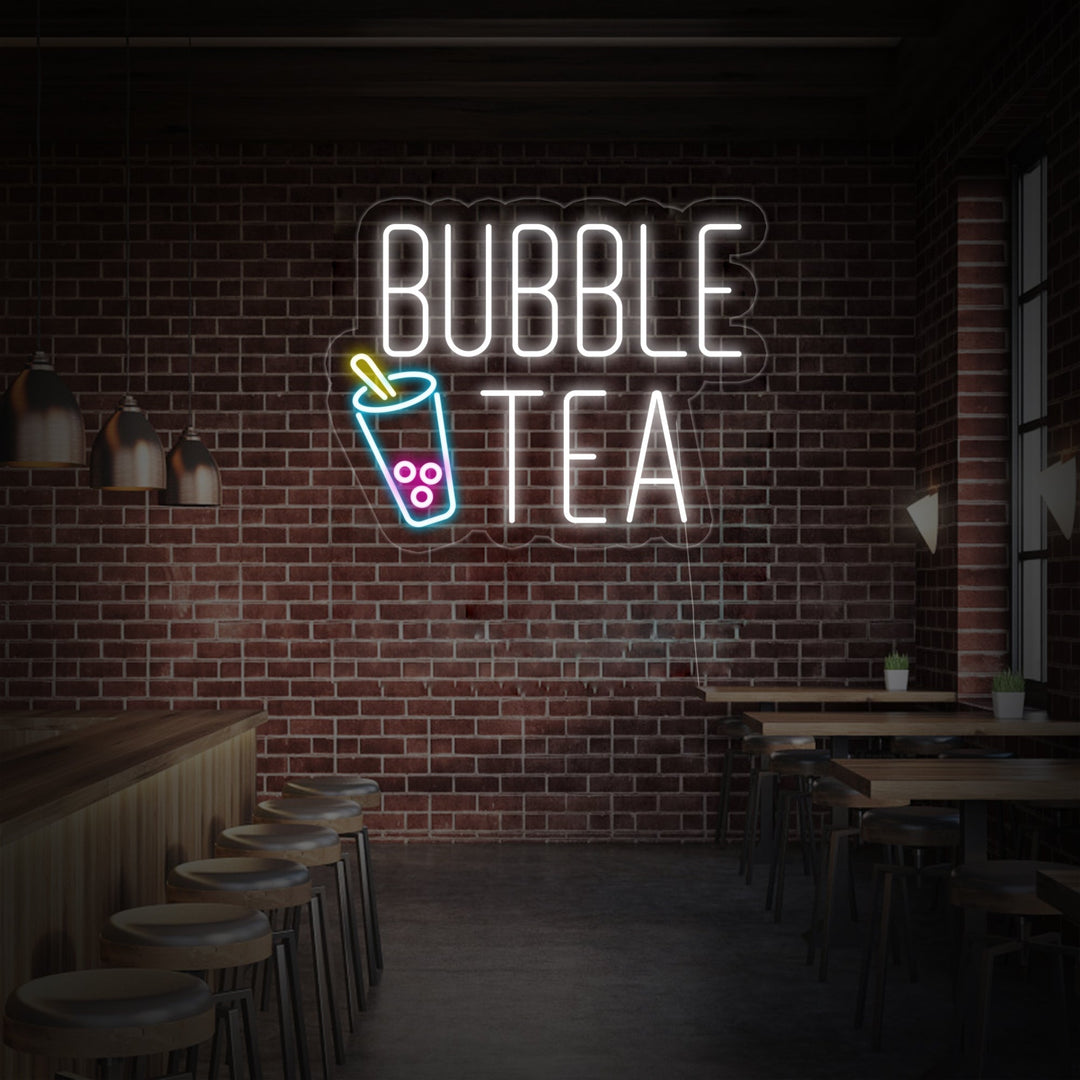 "Kopp, Bubble Tea" Neonskylt