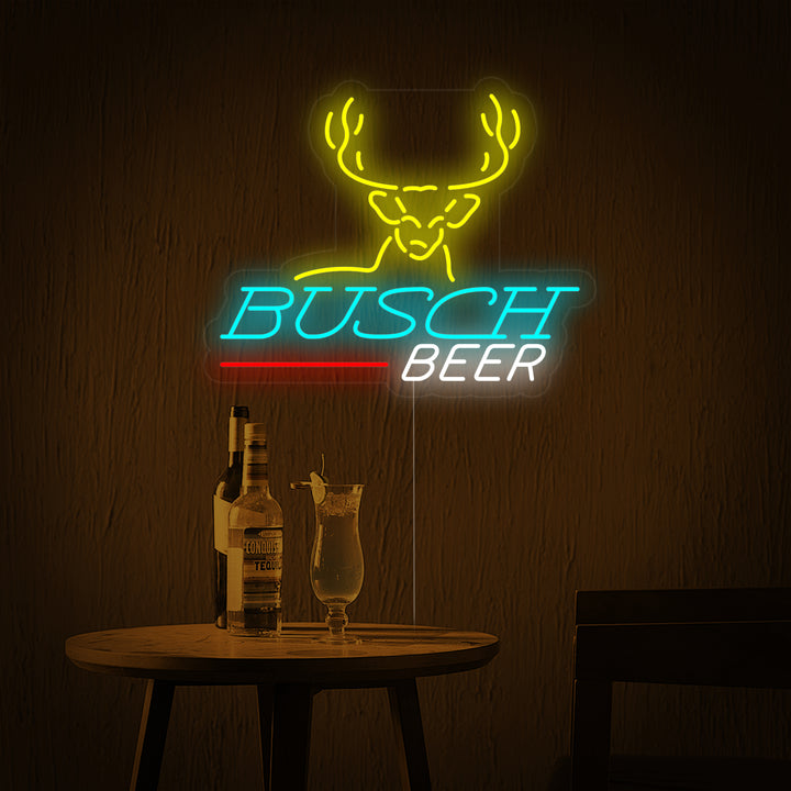 "Hjorthuvud Öl & Bar" Neonskylt