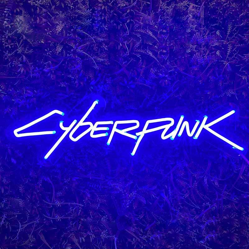 "Cyberpunk, Spelrumsinredning" Neonskylt