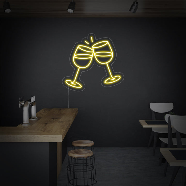 "Champagneglas" Neonskylt