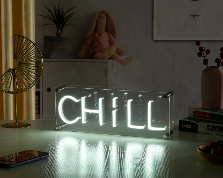 "Chill" Skrivbords LED Neonskylt