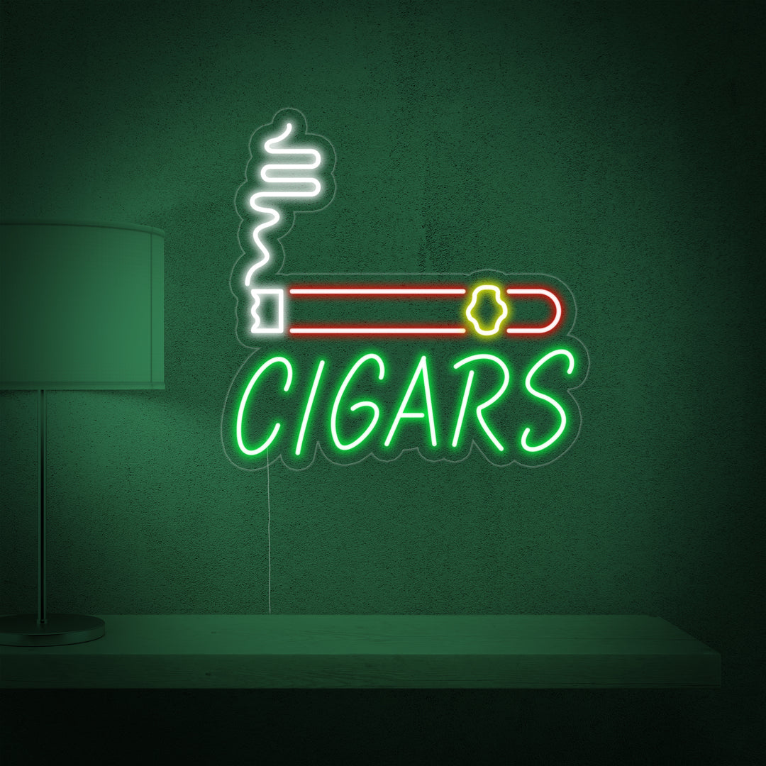 "Cigars, cigarrbutik" Neonskylt