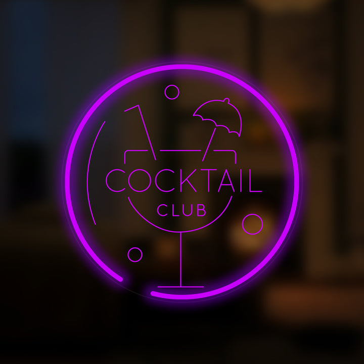"Cocktail Club, Cocktail" Mini Neonskylt