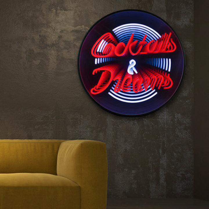"Cocktails Dreams" 3D Infinity LED Neonskylt