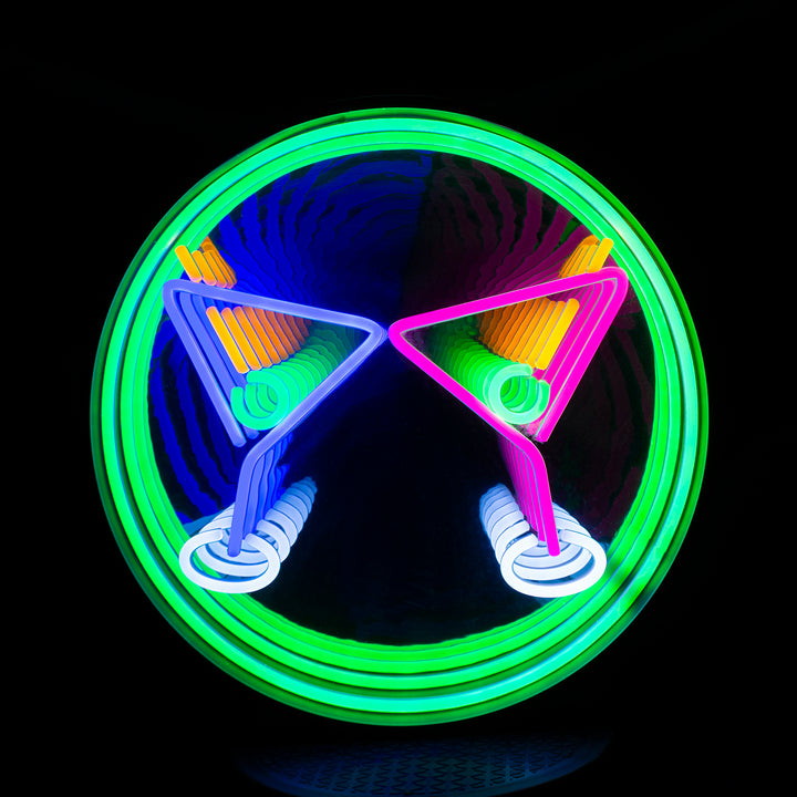 "Cocktails Glasses" 3D Infinity LED Neonskylt