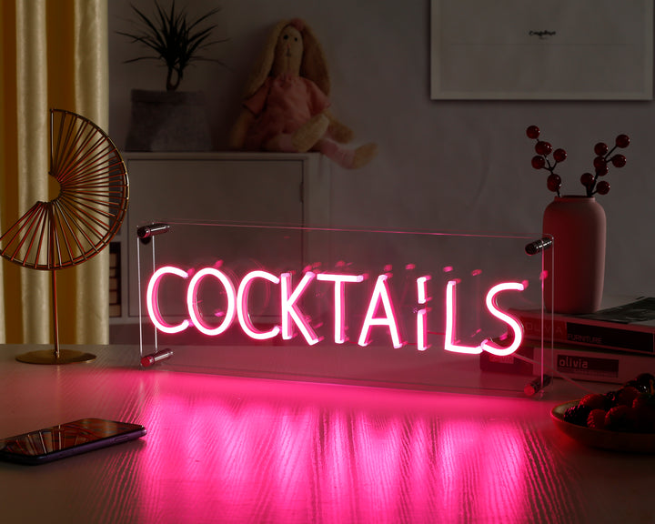 "Cocktails" Skrivbords LED Neonskylt