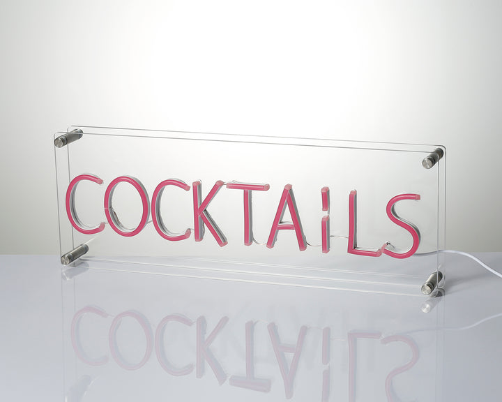 "Cocktails" Skrivbords LED Neonskylt