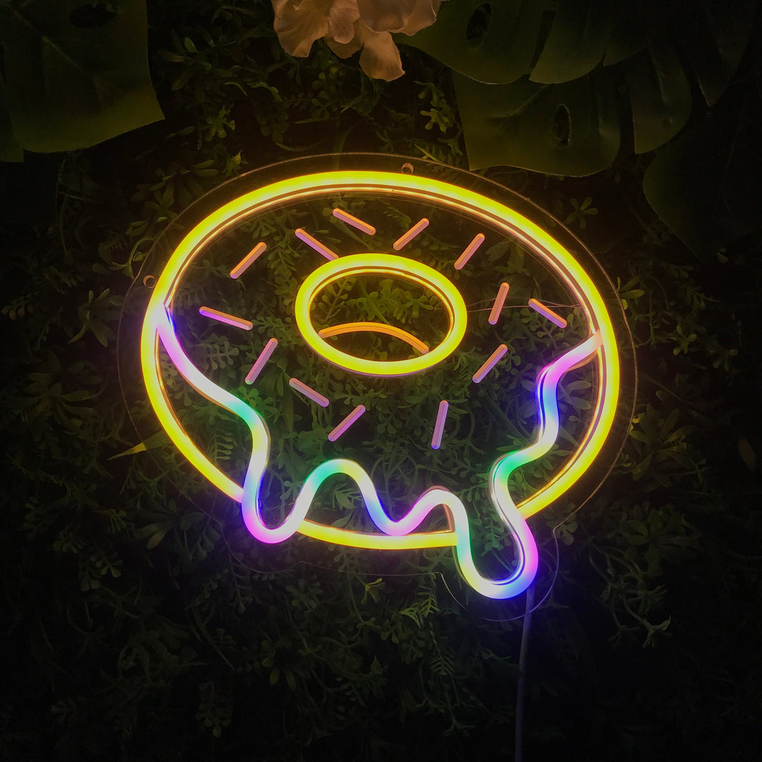 "Färgglad Donut" Mini Neonskylt