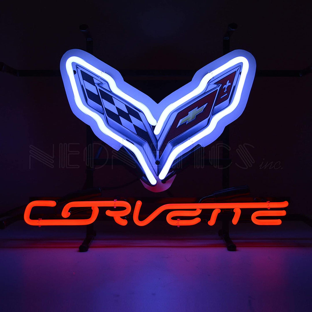 "Corvette Shop Öppet" Neonskylt