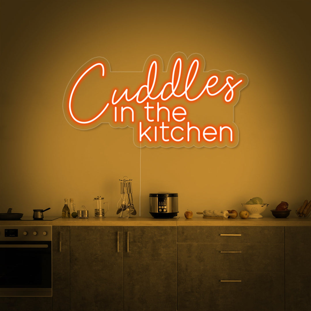 "Cuddles in the Kitchen" Neonskylt