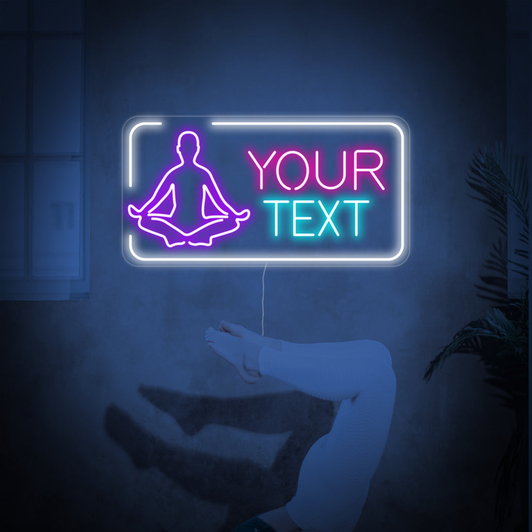 "Your Text, Yogaklubb" Neonskylt