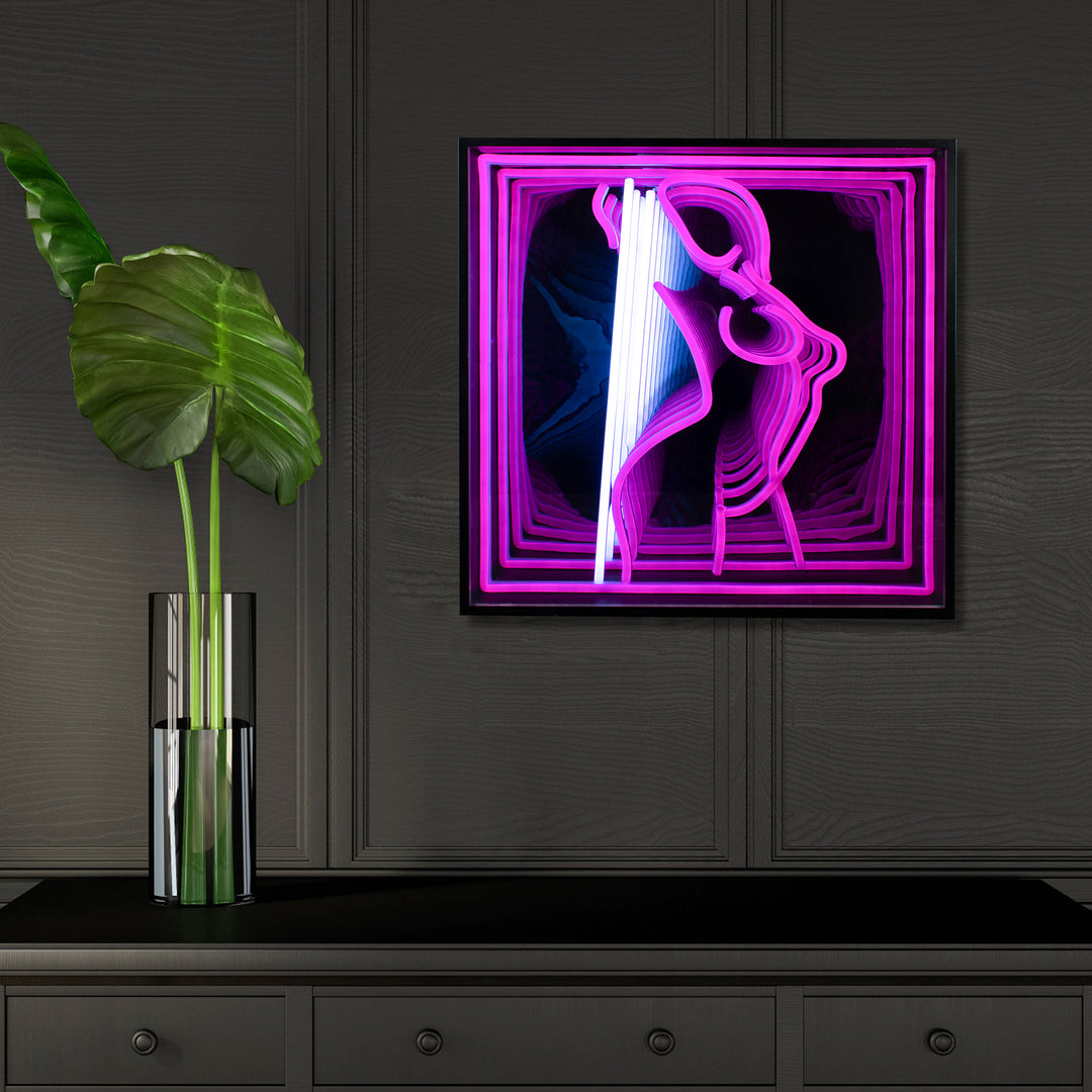 "Dacing Girl" 3D Infinity LED Neonskylt