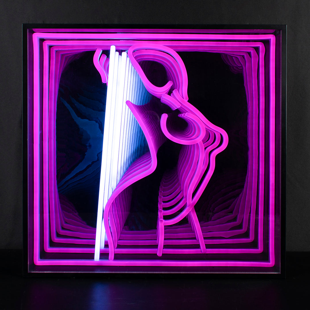 "Dacing Girl" 3D Infinity LED Neonskylt