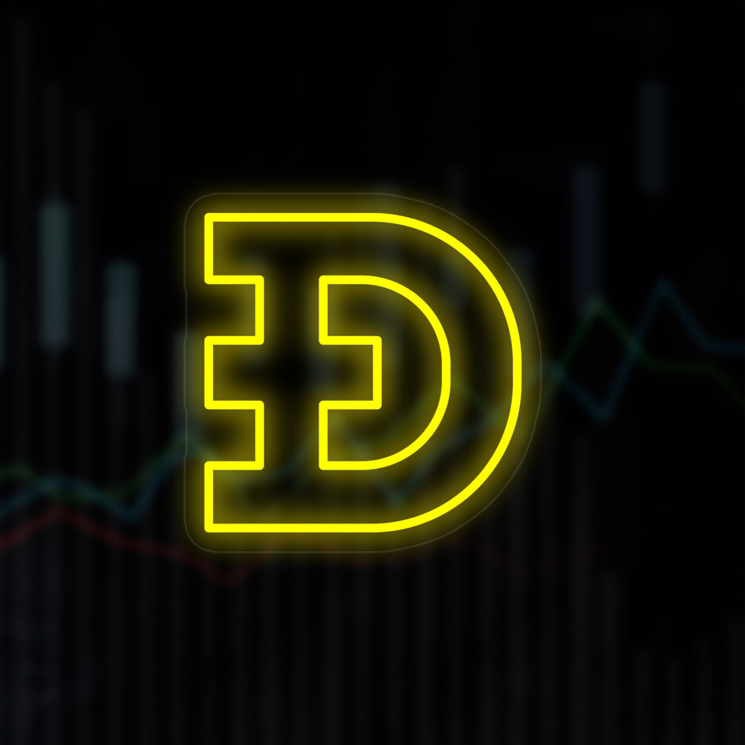 "Dogecoin" Neonskylt