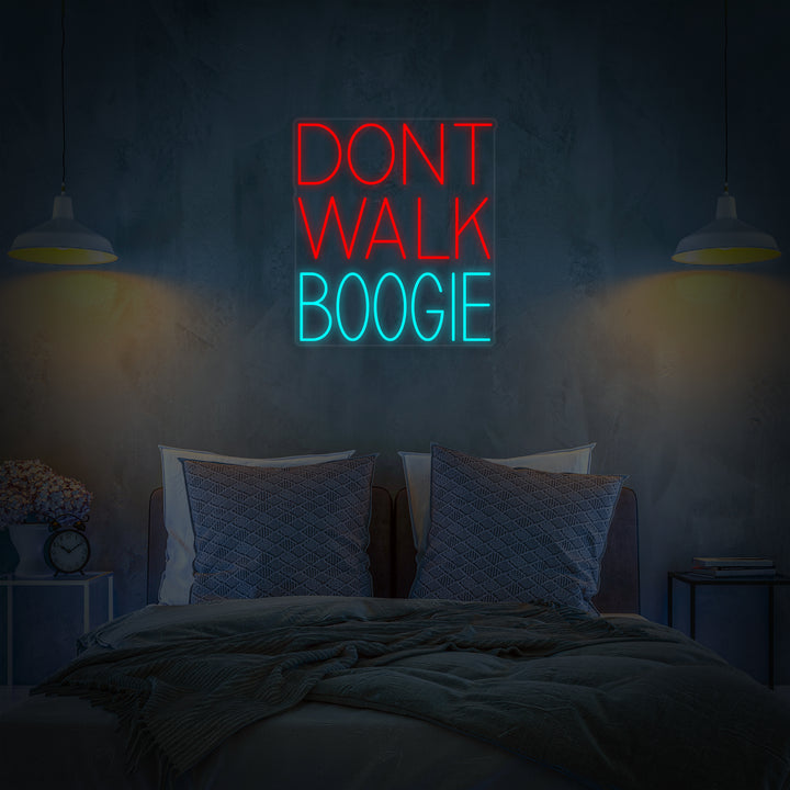 "Dont Walk Boogie Vinylmusik" Neonskylt
