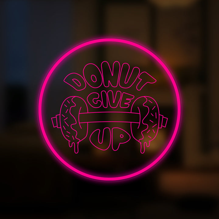 "Donut Give Up, Mat, dessert" Mini Neonskylt