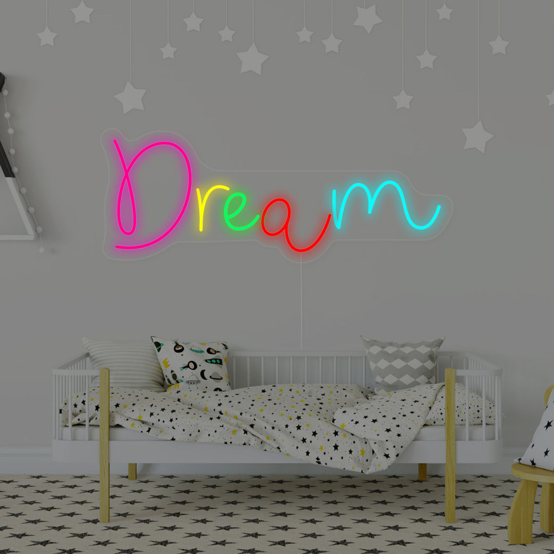 "Dream, Dekor För Barnrum" Neonskylt