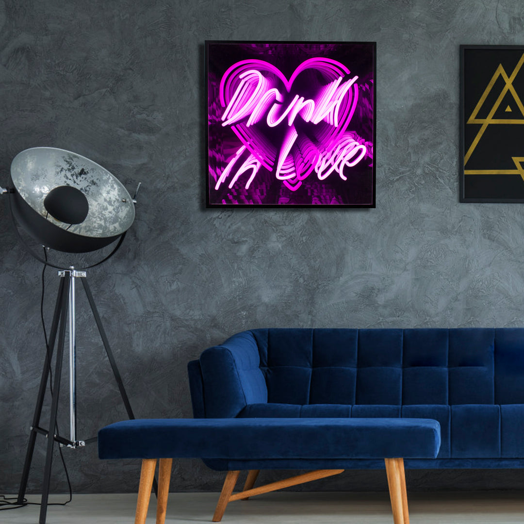 "Drunk In Love" 3D Infinity LED Neonskylt