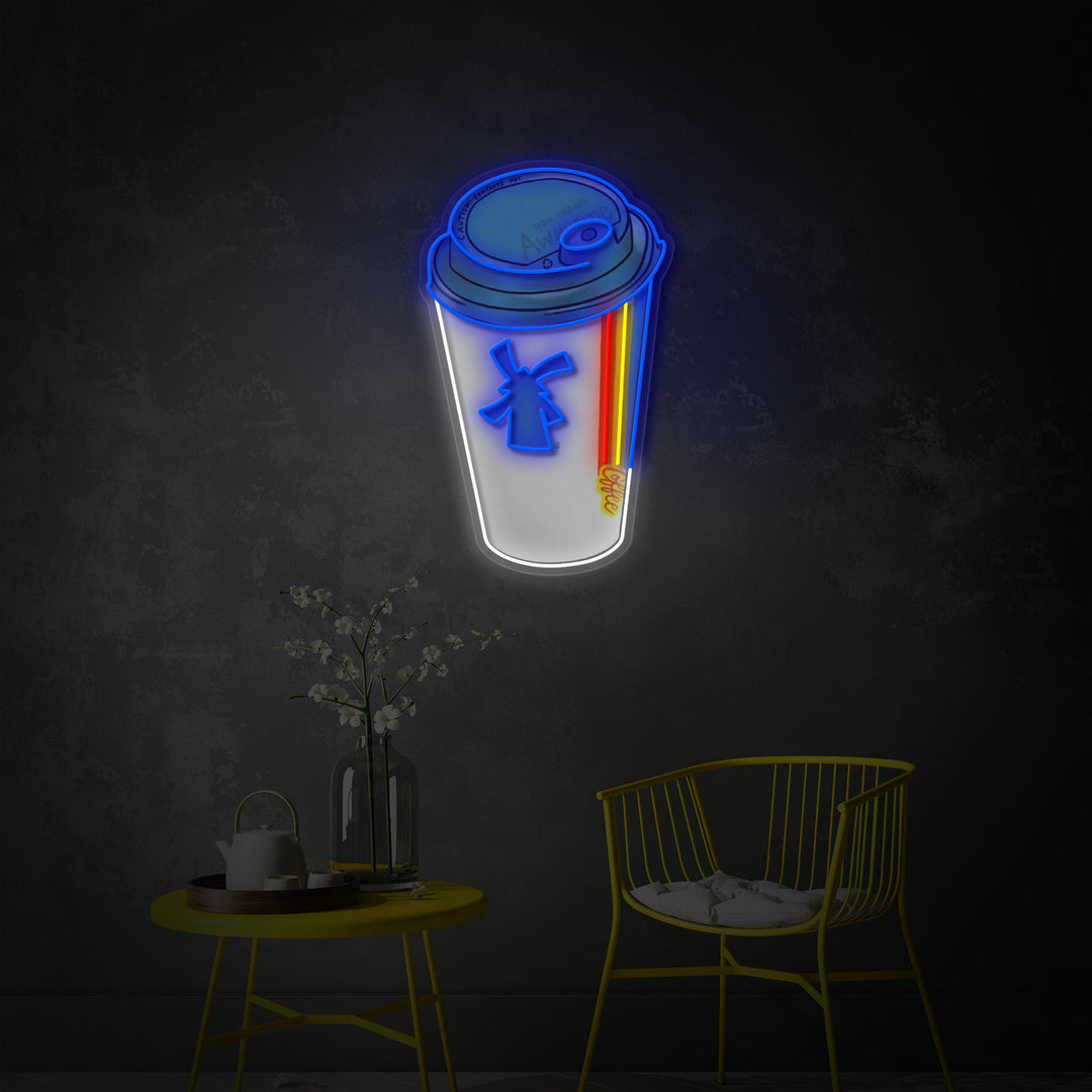 "Dutch Coffee Cup" UV-tryckt LED-neonskylt