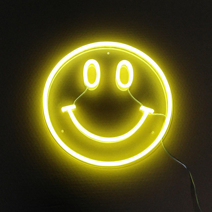 "Element Symbol Emoji Leende Ansikte" Neonskylt