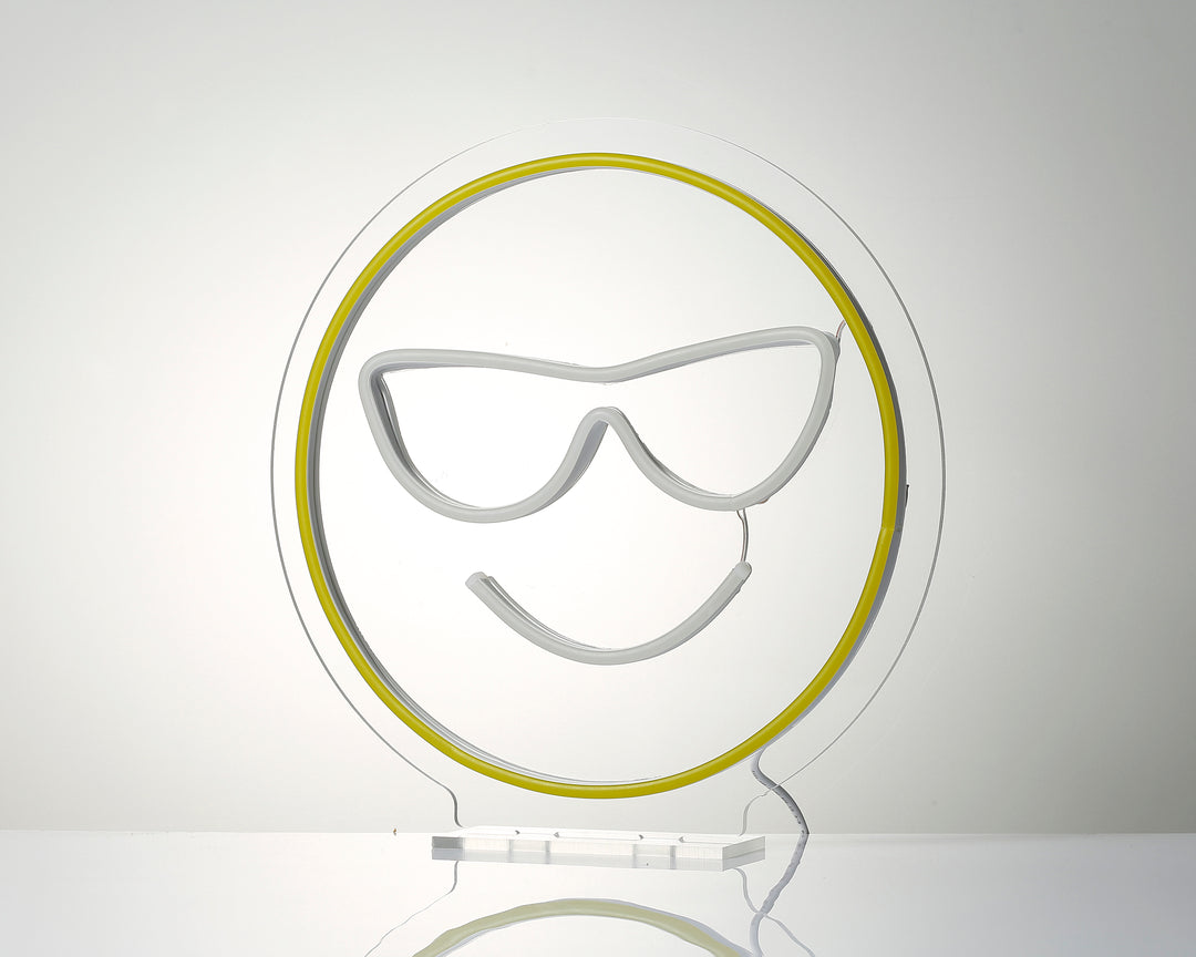 "Emoji Leende" Skrivbords LED Neonskylt