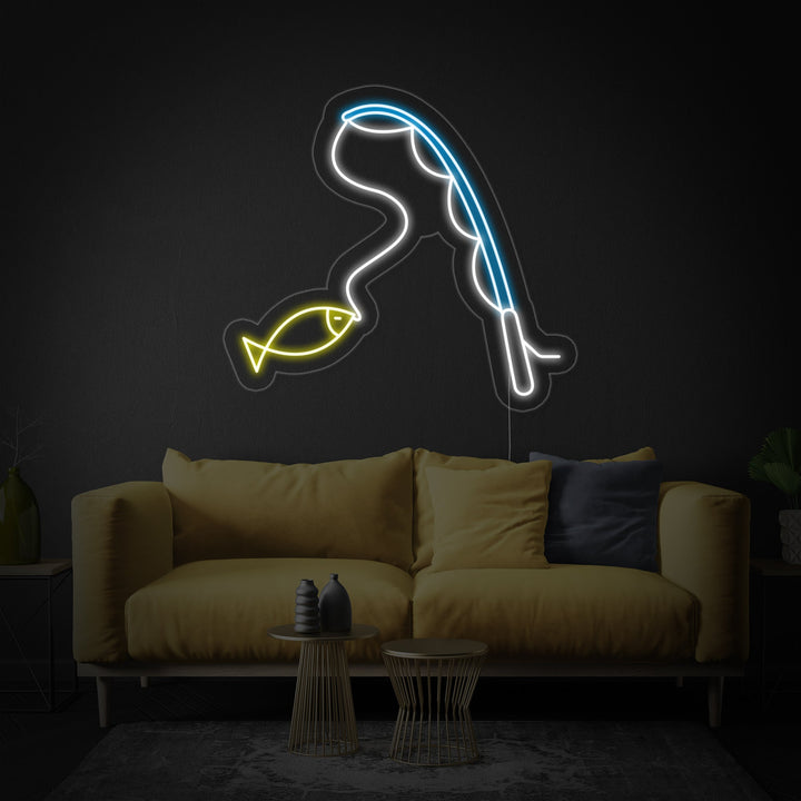 "Fiske" Neonskylt