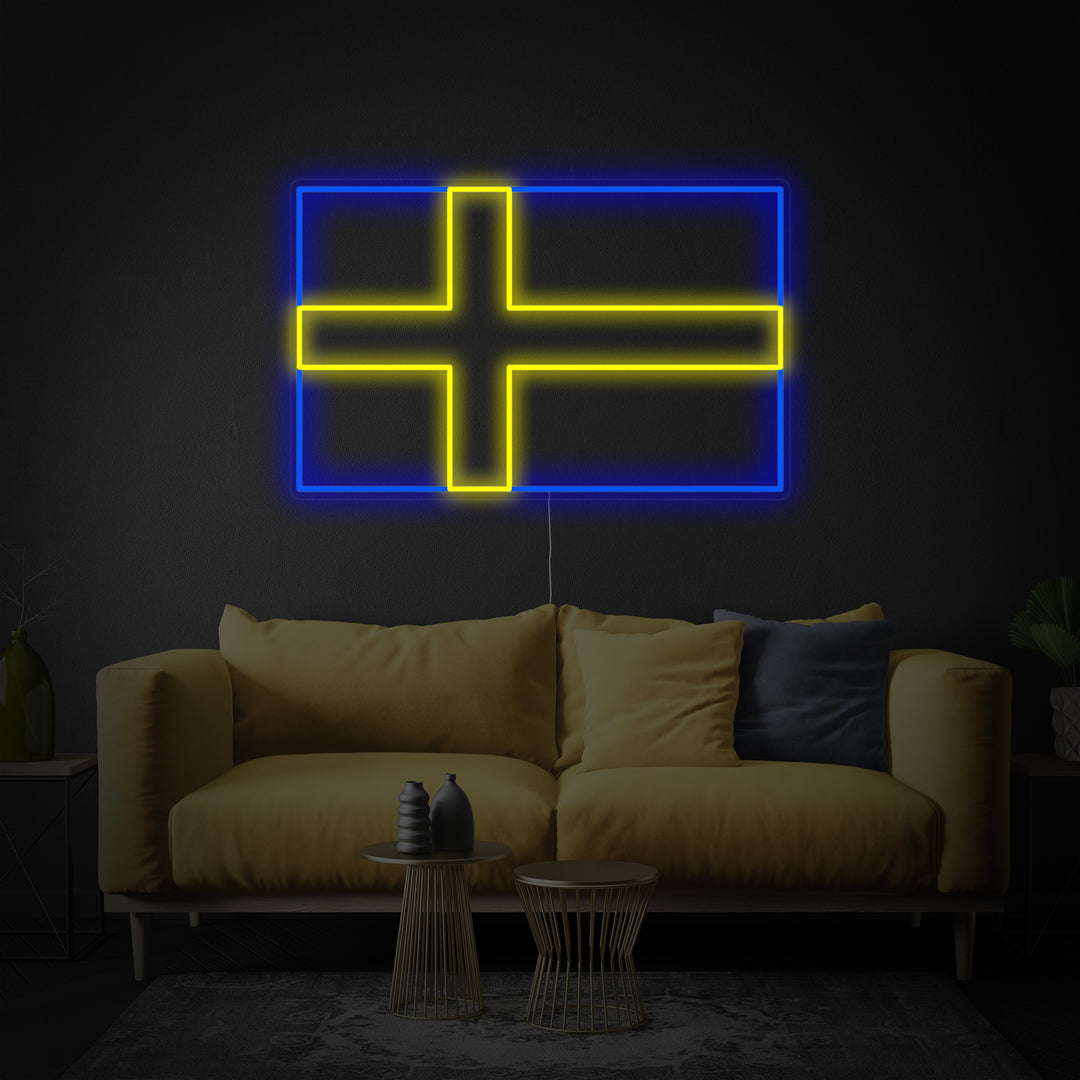 "Sveriges Flagga" Neonskylt