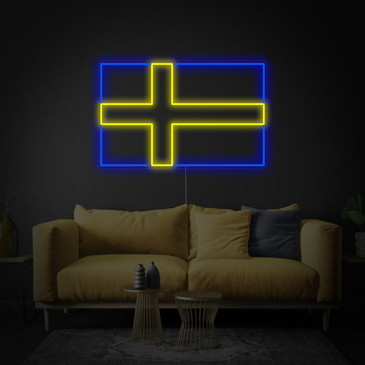 "Sveriges Flagga" Neonskylt