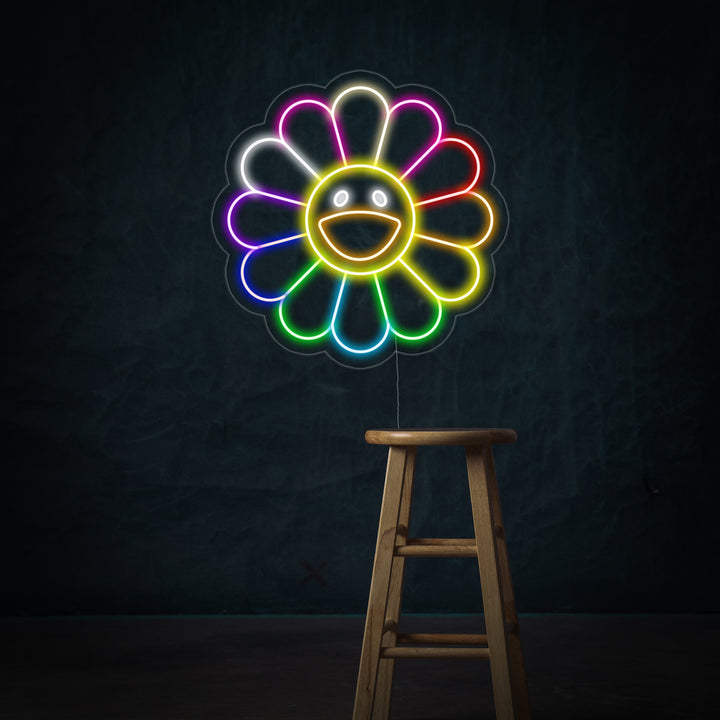 "Regnbågsblomma" Neonskylt