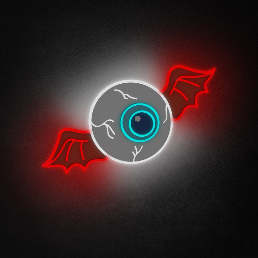 "Flygande ögonglob Bat Winged Eye" Neon Like