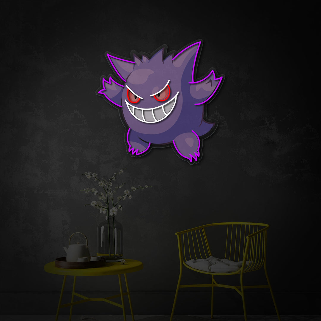 "Gengar, Speldekor" UV-tryckt LED-neonskylt