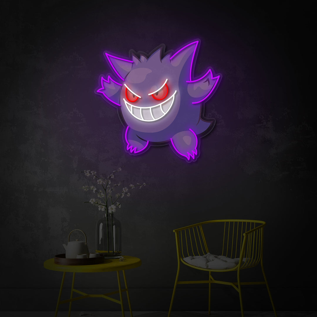 "Gengar, Speldekor" UV-tryckt LED-neonskylt
