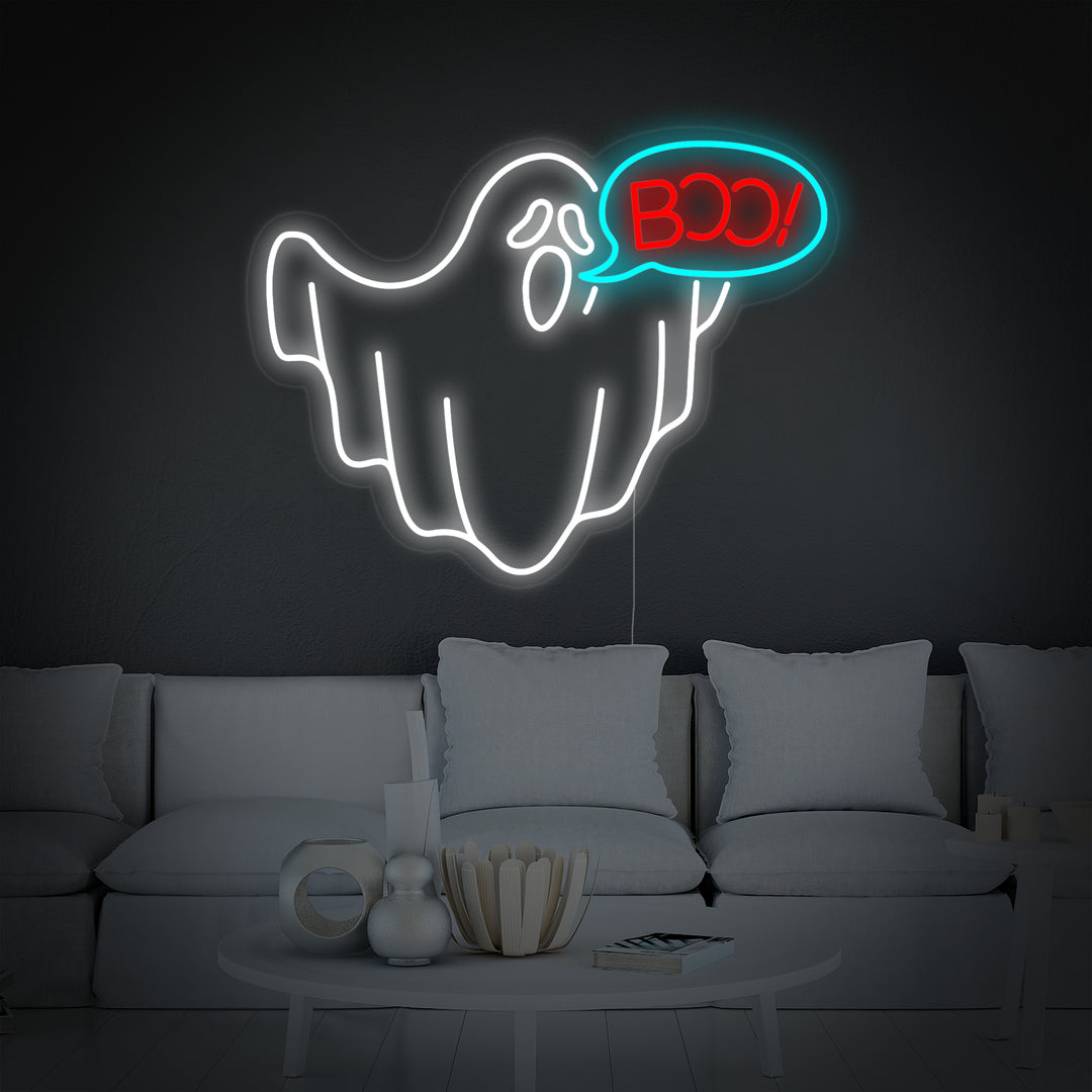 "boo, Spöke, Halloween" Neonskylt