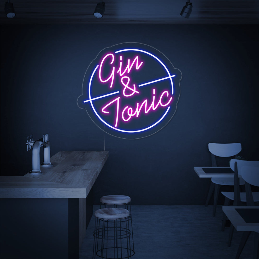 "Gin Tonic Bar" Neonskylt