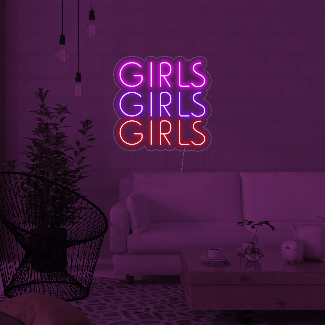 "Girls Girls Girls" Neonskylt