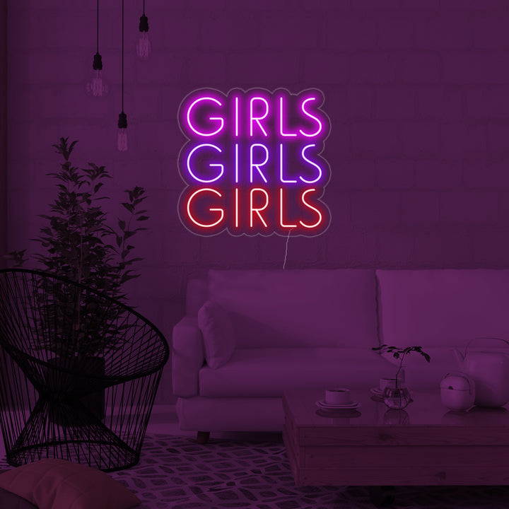 "Girls Girls Girls" Neonskylt