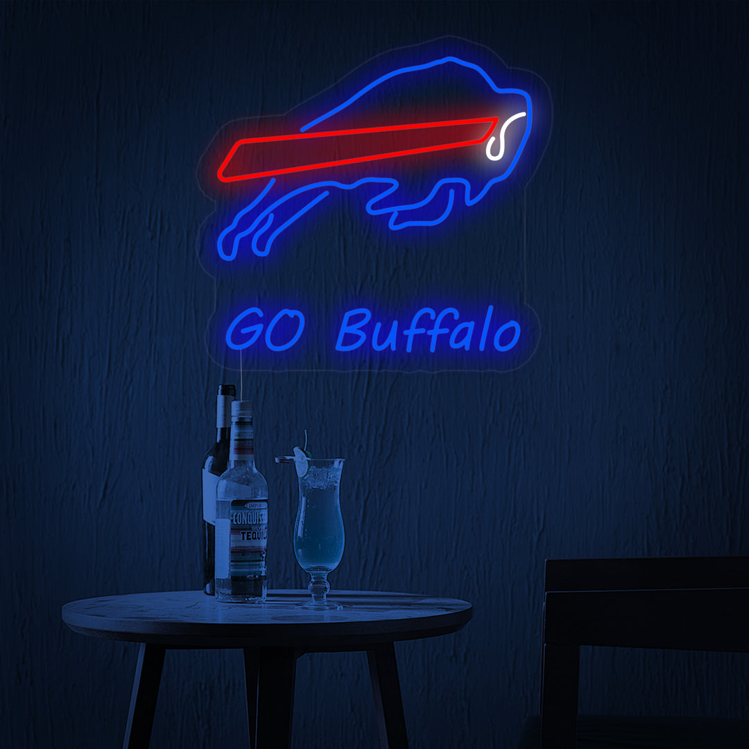 "Go Buffalo, Tjur" Neonskylt
