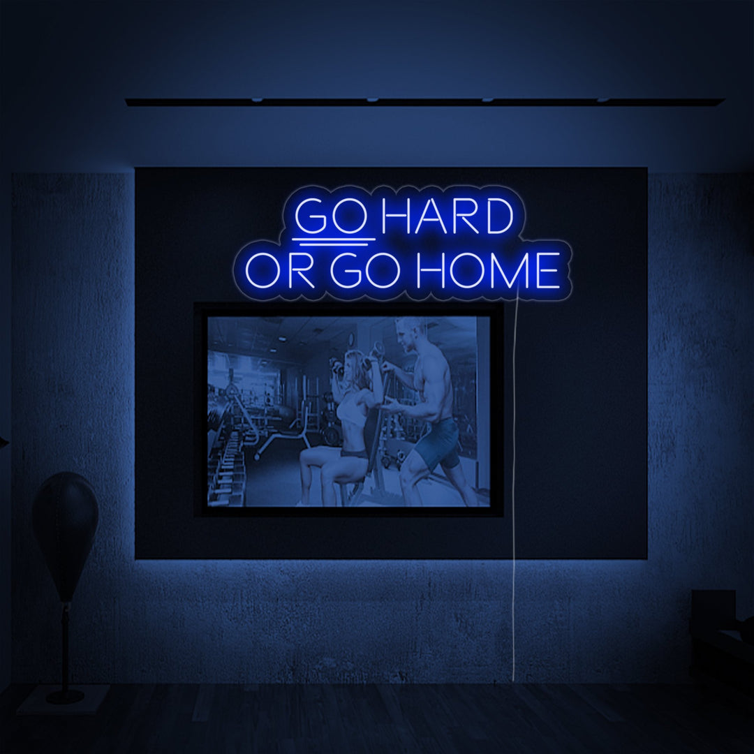 "Go Hard or Go Home, Gym Decor, Gym Quotes, Fitness Quotes, Workout Quotes" Neonskylt