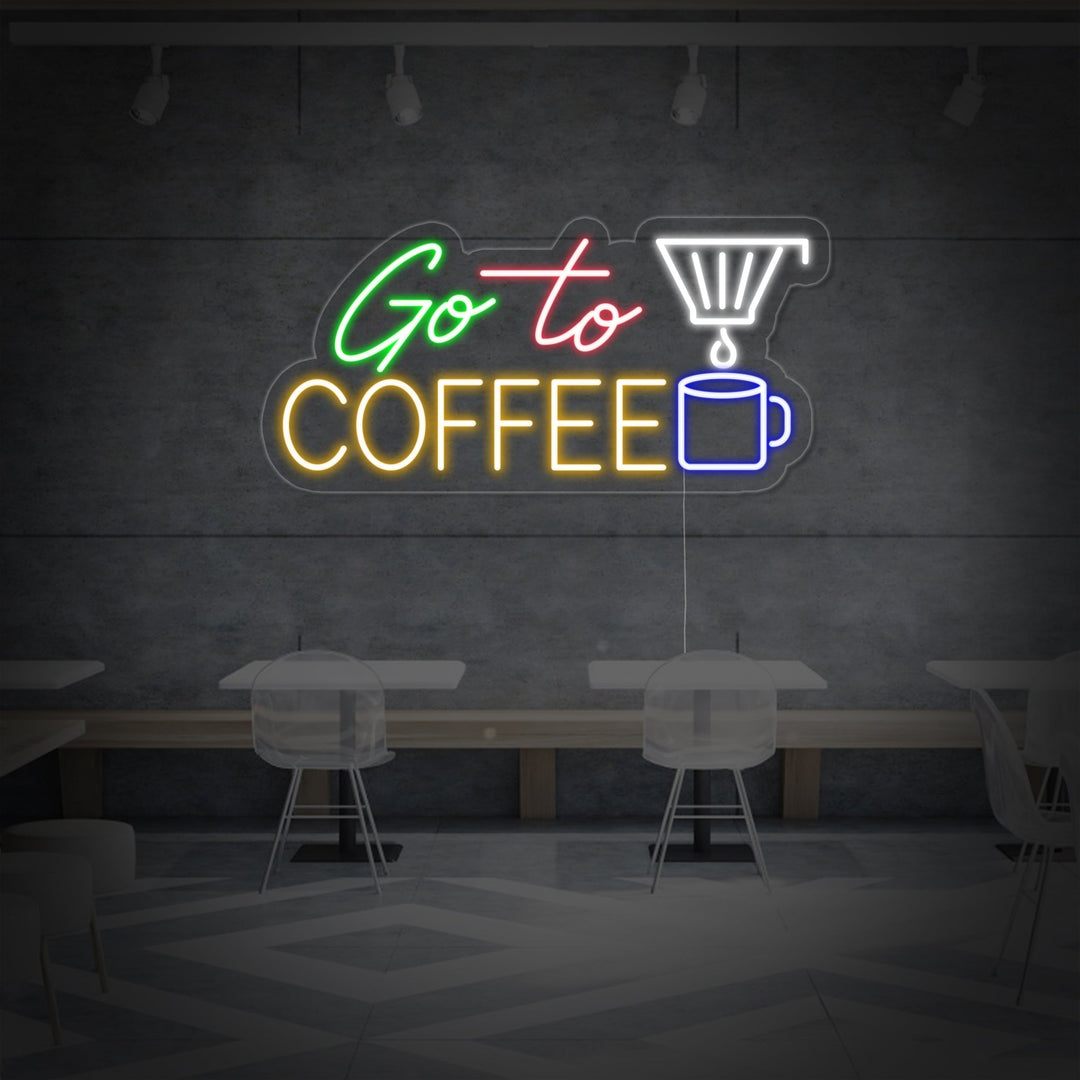 "Go To Coffee" Neonskylt