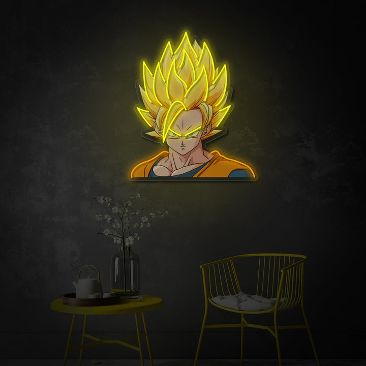 "Goku, Anime" UV-tryckt LED-neonskylt