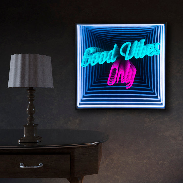 "Good Vibes Only" 3D Infinity LED Neonskylt