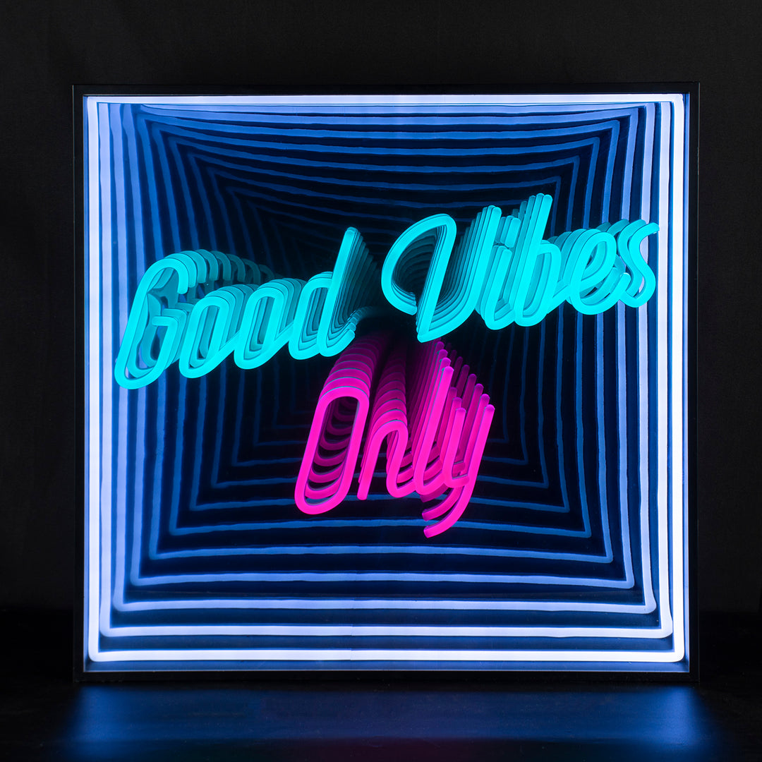 "Good Vibes Only" 3D Infinity LED Neonskylt