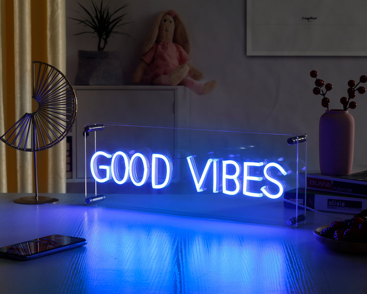 "Good Vibes" Skrivbords LED Neonskylt