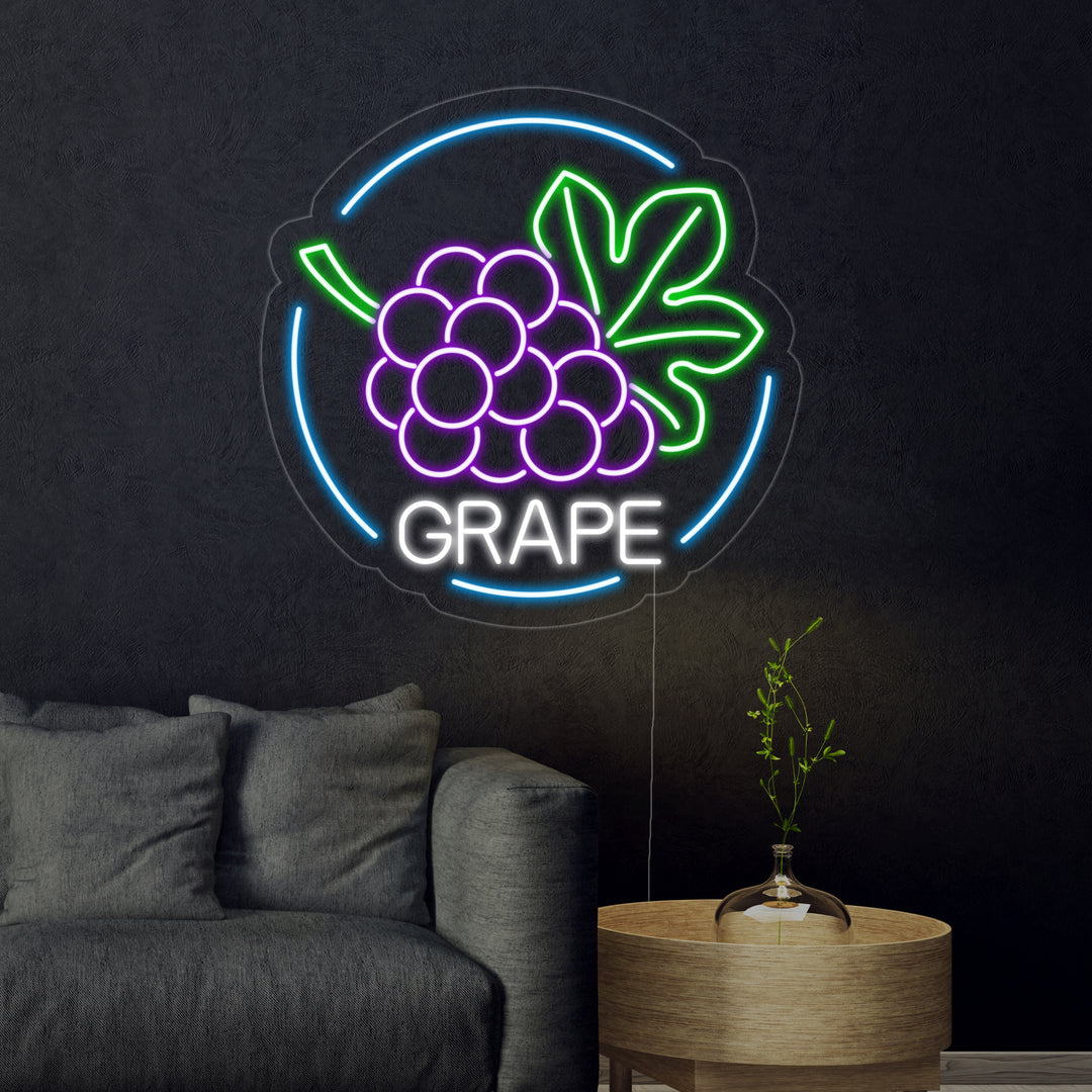 "Grape, Vindruvor" Neonskylt