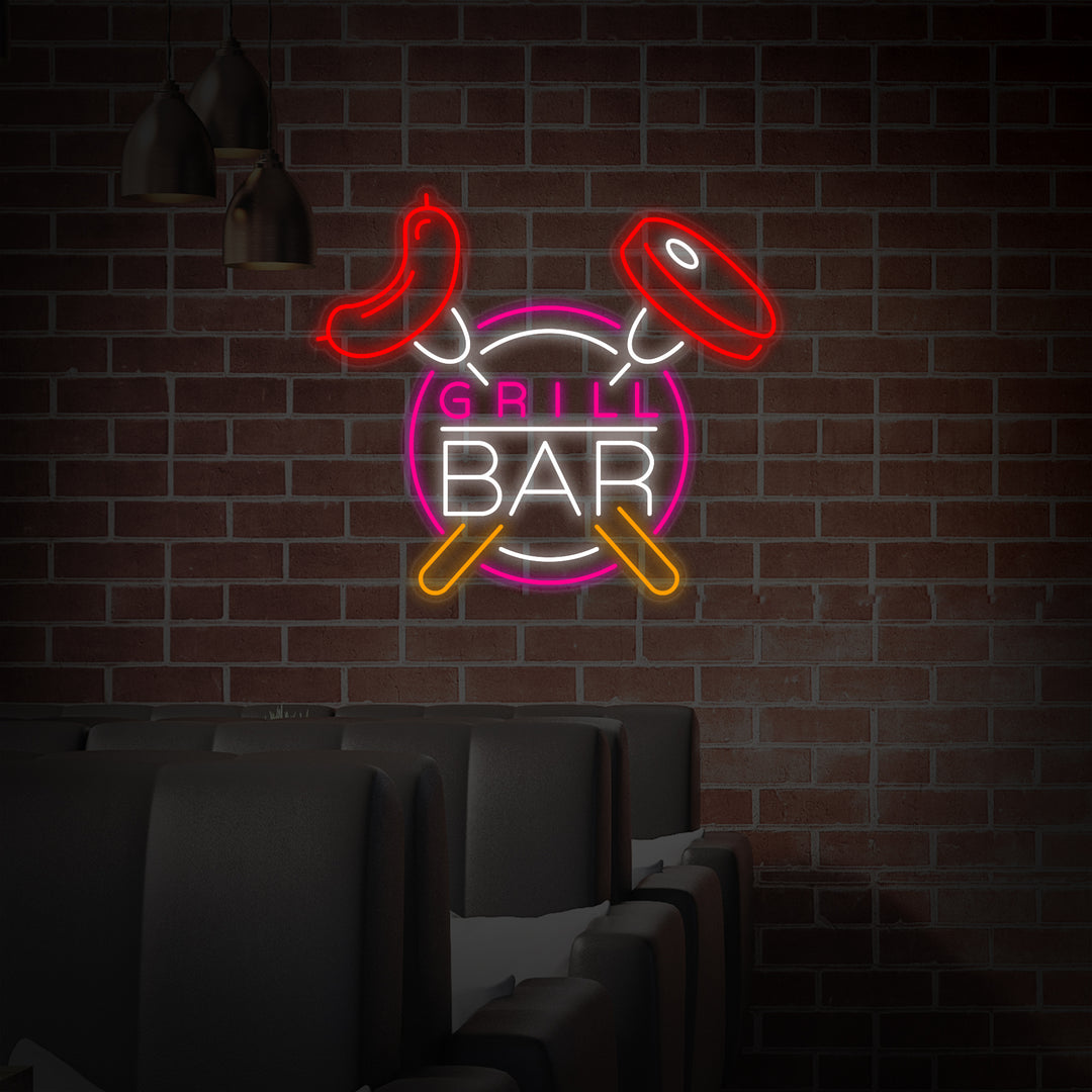 "Grill Bar" Neonskylt