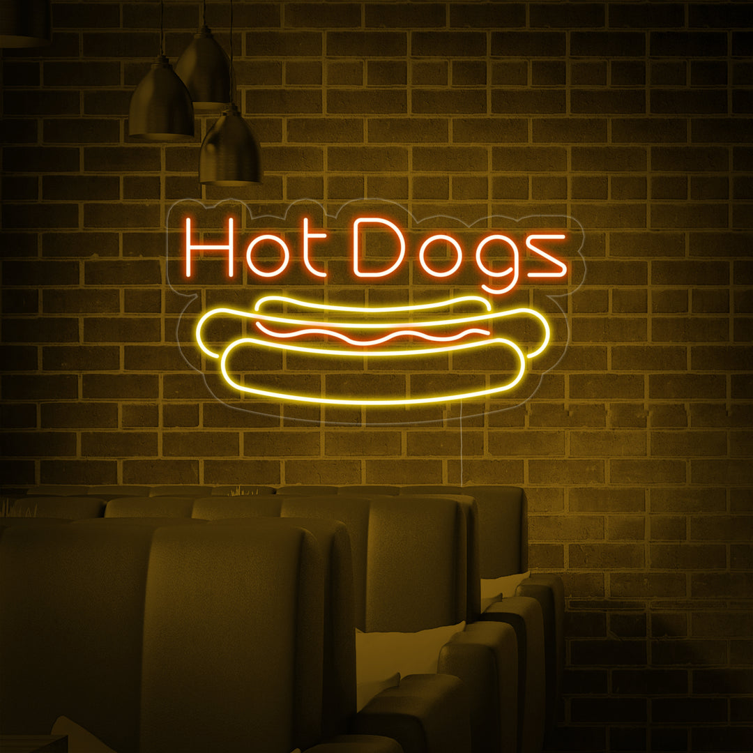 "Hot Dogs" Neonskylt