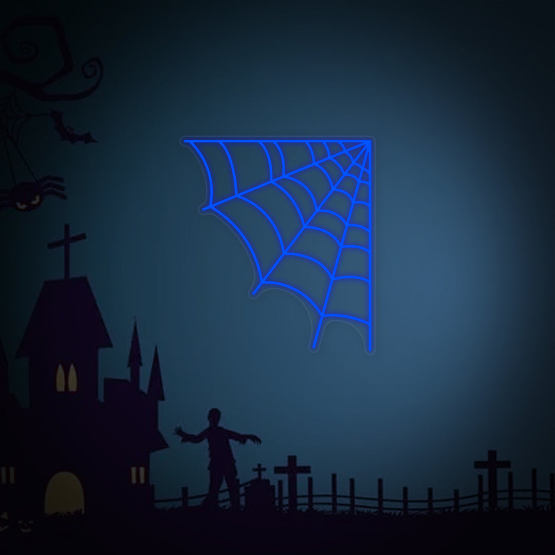 "Halloween Spindelnät" Neonskylt